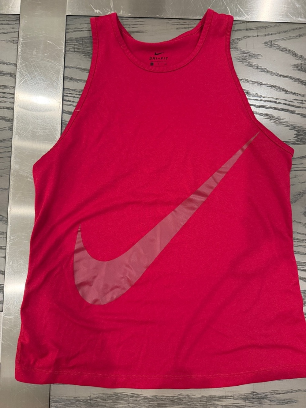 Nike Red Sleeveless Dri-FIT Tank with Large Swoosh